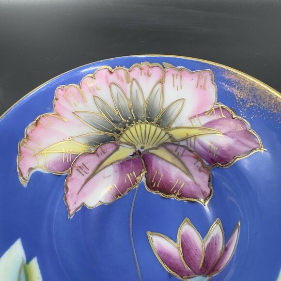 Royal Sealy Porcelain Teacup And Saucer Set Cup Textured Floral Pattern Vintage - Picture 4 of 14